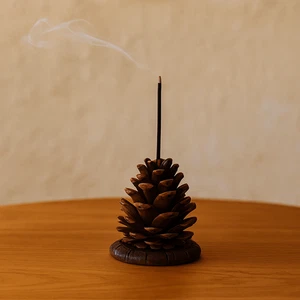 Stereoscopic Simulation Pine Cone Fragrance Base Incense Insertion Desktop - Picture 1 of 12