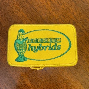 VTG Seedkem Hybrids Seeds Patch Logo Sew On Trucker Hat Baseball Cap Vest Coat - Picture 1 of 1