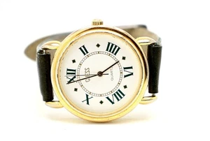 Guess goldfarbene grüne Lederband Vintage Damenuhr braucht Batterie - Bild 1 von 5