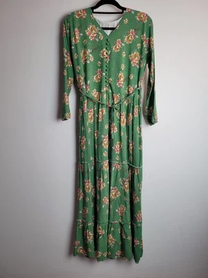 Maxi vestido floral informal verde  Foto 1 de 4
