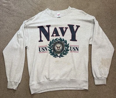 Sudadera De Colección MJ Soffe Estados Unidos Azul Marino Gra Gris Talla Grande Hecha en EE. UU. Foto 1 de 4