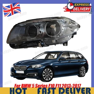 Fit BMW 5 Series F10 F11 LCI Bi Xenon HELLA Headlight Passenger Side 2013-2017 - Picture 1 of 5