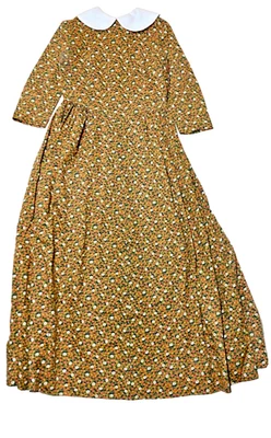 Maxi Vestido Pradera Vintage Cintura Vasca Años 70 Casero Psicodélico Floral Hippie Foto 1 de 4