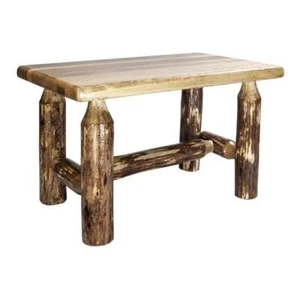 Montana Woodworks Glacier Country Transitional Wood Ottoman in Brown - Picture 1 of 3