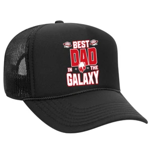 Truckermütze Best Dad in the Galaxy schwarz Mesh | Snapback Vatertag Geschenk für S - Bild 1 von 3