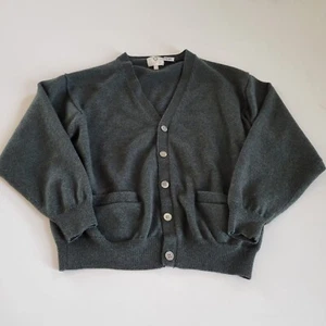 Vintage Viyella Forest Green Cardigan Size XL Unisex 100% Merino Wool EUC - Picture 1 of 9
