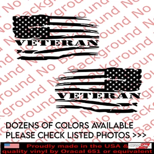 Distressed American US Veteran Flag Vinyl Decal Car Truck Window Fits Army US022 - Picture 1 of 10