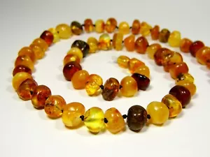 Baltic Amber Necklace 21" 29gr Multicolor Natural Stone Gemstone Gemstone 5914 - Picture 1 of 14