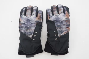 NEW! Ride Snowboards Winter Gloves Women's Medium Black/Blue Stripes - Picture 1 of 2