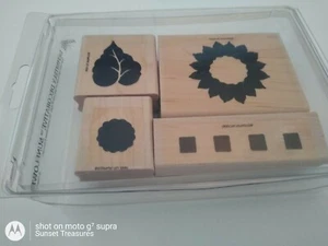 STAMPIN' UP! Two-Step Stampin' Definitely Decorative Sunflowers Set 5 Stamps - Imagen 1 de 4
