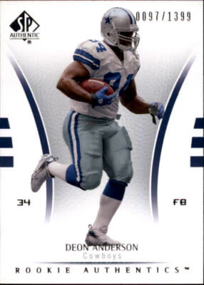B0364- 2007 SP Authentic #101 Deon Anderson RC /1399 - NM-MT - Image 1 of 2