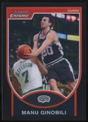2007-08 Bowman Chrome Black Refractor #51 Manu Ginobili #75/199 Near-Mint Cond. - Image 1 of 2