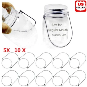 5 10 x Mason Jar Hanger Stainless Steel Wire Handles For Outdoor Decoration USA - Picture 1 of 5