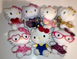 TY Beanie Babies Hello Kitty Plush Stuffed Animals Sanrio Lot of 8 RARE RETIRED