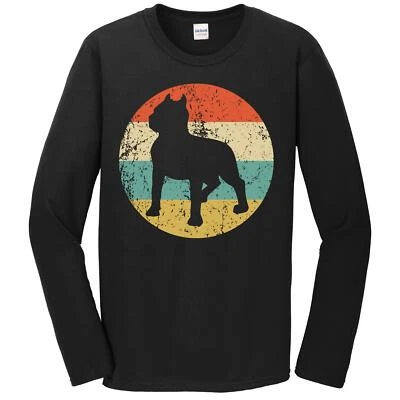 Pit Bull Shirt - Retro Pit Bull Dog Breed Icon Long Sleeve T-Shirt - Image 1 of 2