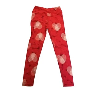 LulaRoe Red White Multicolor Hearts Leggings Womens OS One Size - Picture 1 of 6