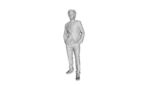 Printle B Homme 273T--Figura Svuotata Capelli Uomo Tuta per Diorami Set Treno - Foto 1 di 11