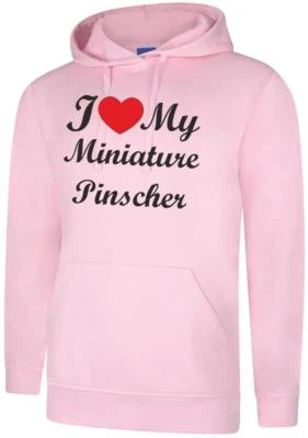 I Love My Miniature Pinscher Dog Present Unisex Hoody Hoodie Hooded Sweatshirt - Image 1 of 2