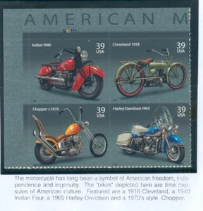 US Scott 4085-4088 American Motorcycles, Plate # Block/4, Mint NH - Picture 1 of 1