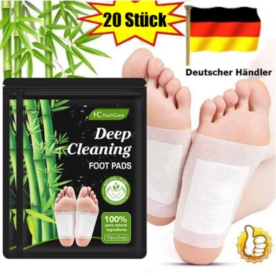 HAILICARE 20 stk Detox Fußpflaster Fuß Pflaster Fußpflege Entgiftungspflaster Füße Bambus
