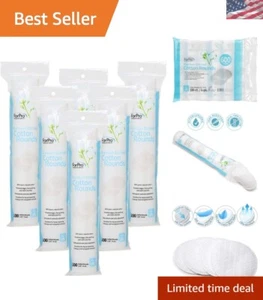 Ultra-Soft Hypoallergenic Cotton Rounds - 100% Organic Dual-Sided Pads Pack of 6 - Picture 1 of 11