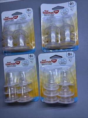 Pezones de silicona NUK First Essentials, paquete de 6 recién nacidos sin BPA de flujo lento. 24ct Foto 1 de 4