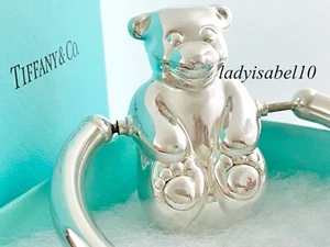 Tiffany & Co. Baby Rattle Teddy Bear Teether Sterling Silver w/ Box - Picture 1 of 5