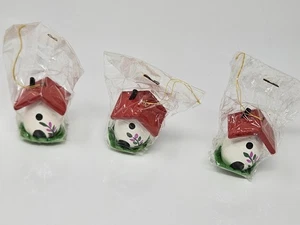 Lot Goula Spain Wood Miniature Birdhouse Fairy Garden Christmas Ornament Vintage - Picture 1 of 6