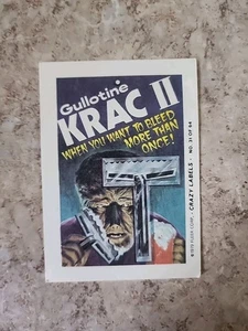 Krac II 1979 Fleer Corp Crazy Labels número 31 - Imagen 1 de 2