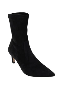 Botas al tobillo Stuart Weitzman para mujer punta puntiaguda gamuza negras talla 7 - Imagen 1 de 5