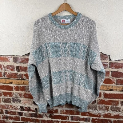 Vintage Isle of Cotton Sweater Mens Large Pullover Crewneck Knit USA 90s - Image 1 of 4
