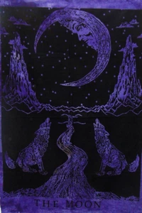 Psychedelics Cotton Tapestry Purple The Moon Crying Wolf Home Decor Poster 40x30 - Picture 1 of 4