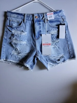 Pantalones Cortos Denim CELEBRITY PINK Para Mujer Junior Tiro Alto Algodón Envejecido 5/27 Foto 1 de 4