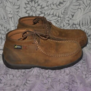Women's Twisted X Brown Leather Chukka Work Boots Safety Steel Toe Size 7 1/2 - Picture 1 of 13