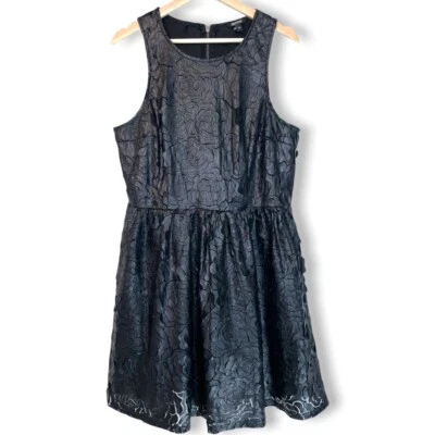 Buffalo David Bitton Vegan Leather Floral Cutout Dress size Large - Image 1 of 4