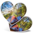 2 x Heart Stickers 15 cm - Camping Family Tent Camp Site #16470