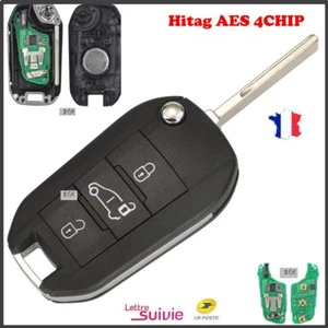 Schlüsselrohling Hitag AES 4A Peugeot 308 3008 508 Expert Partner + 2018 - Bild 1 von 2
