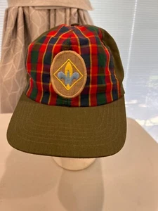 Webleo’s Mütze Kappe kariert olivgrün mit Scout Logo Druckknopflasche gebraucht, in einwandfreiem Zustand - Bild 1 von 8