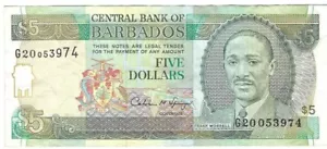1996 Barbados 5 Dollars P47 Used - Picture 1 of 2
