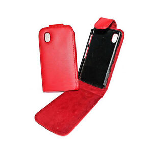 Vertikal Handy Tasche Case Cover Etui Hülle in Rot für Samsung i9000 Galaxy S