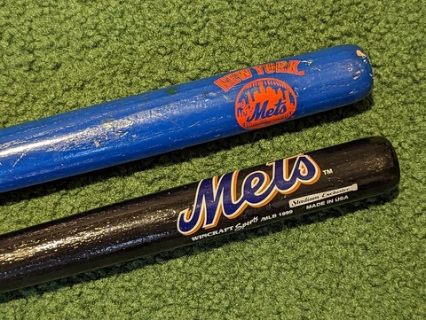 METS 1994 1999 Mini Kids Shea Stadium Baseball Bat - Vintage Cover