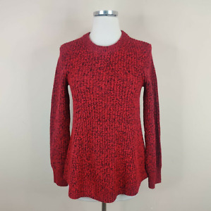 Athleta Sweater Women's XS Sierra Crew Neck Red Wool Blend Chunky Knit