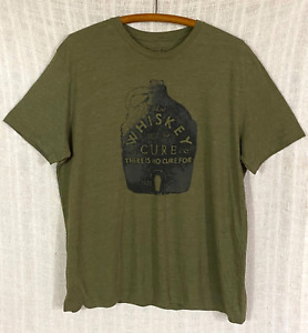 T-shirt graphique S/S vert pour homme Lucky Brand taille XL What Whiskey Not Guérir