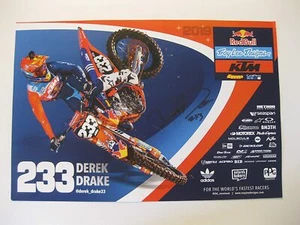 Poster Derek Drake supercross motocross firmato autografo 12x18 COA. - Foto 1 di 1