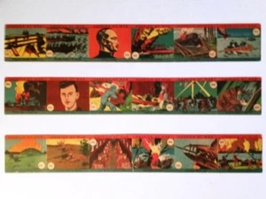 1942 W.S. Corp R12 AMERICA AT WAR 3 x 6 Card Strips Still Connected VERY RARE - Picture 1 of 8