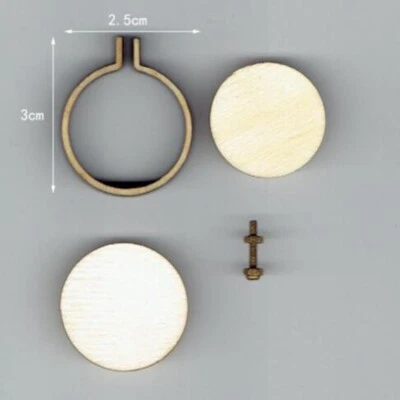 10x Crafts Tool Mini Embroidery Hoop Ring Wooden Cross Stitch Frame Hand - Image 1 of 4