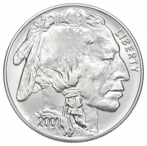 2001 Unc Buffalo Commemorative Silver Dollar $1 - Picture 1 of 3