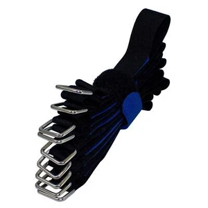 10x Klett Kabelbinder 300 x 20mm Schwarz Blau gekreuzt Wiederverwendbar Klettbin - Picture 1 of 2