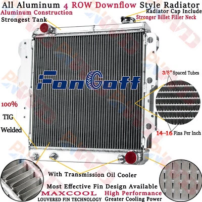 4 Row Aluminum Radiator For 1997-2006 Jeep YJ/TJ Wrangler 2.4 2.5 4.0 4.2 Foto 1 de 4