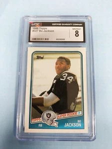 1988 Topps - Bo Jackson #327 (RC) CGC 8 NM/M - Bild 1 von 2